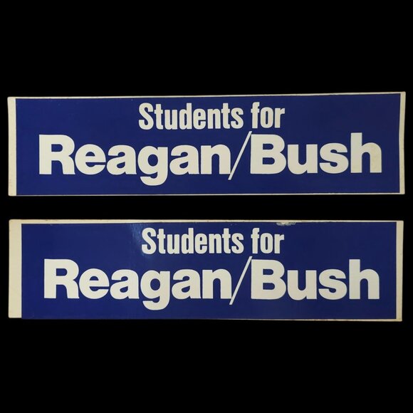 Students For Reagan Bush 1984 Presidential Campaign Bumper Sticker Lot NOS - Picture 1 of 7